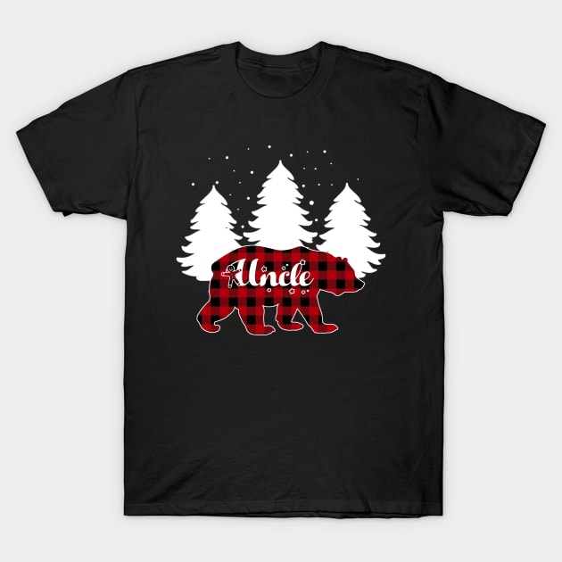 Uncle Bear Buffalo Red Plaid Matching Family Christmas T-Shirt by Kagina